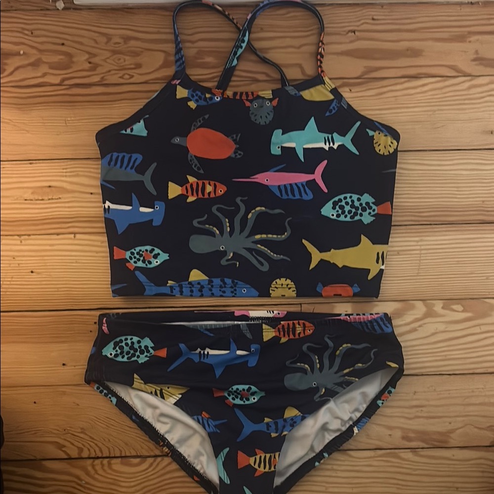 Hanna Andersson Girls Tankini Swim Suit size 10